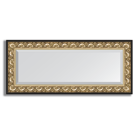 Veidrodis su rėmu auksinis