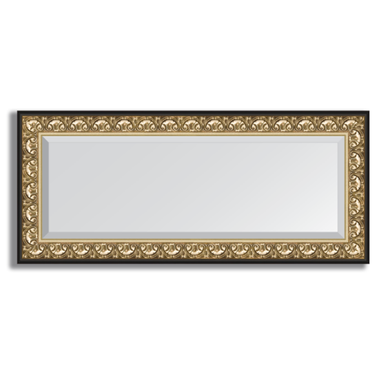 Veidrodis su rėmu auksinis