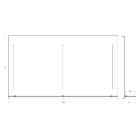 Veidrodis su apšvietimu ir lentynėle 120x75