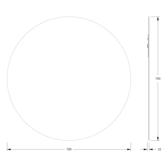 Apvalus veidrodis 70