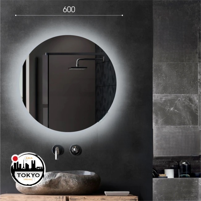 Apvalus 60 cm veidrodis su apsvietimu