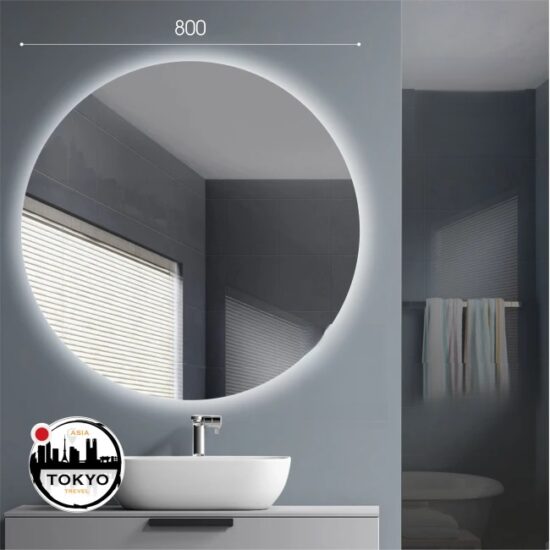Apvalus 80 cm veidrodis su apsvietimu