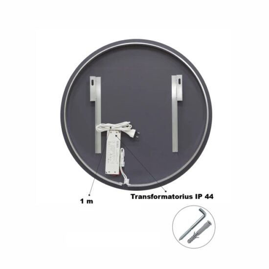 Apvalus veidrodis su apšvietimu