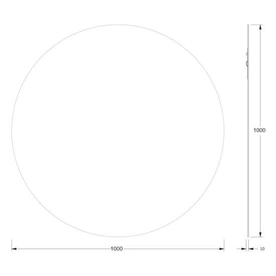 Apvalus veidrodis 100