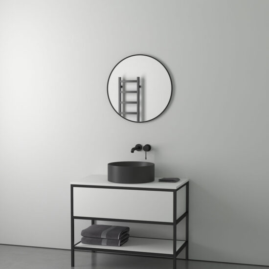 Round mirrors with black frame