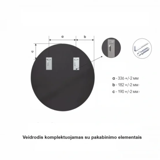 Apvalus veidrodis 70 cm