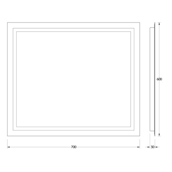 Veidrodis su LED 60x70