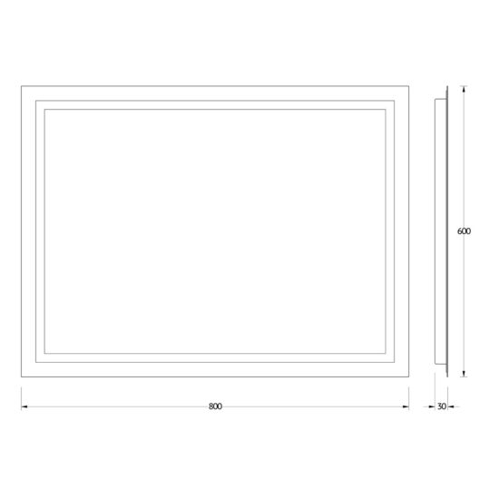 Veidrodis su LED 60x80