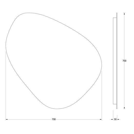 akmenuko formos veidrodis