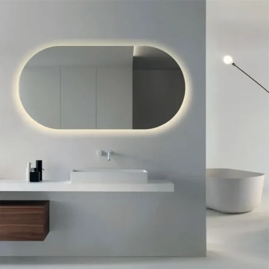 Ovalus veidrodis su apsvietimu 120x60