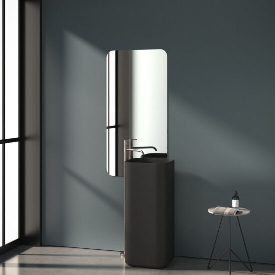 Mirror in rounded corners 60x120