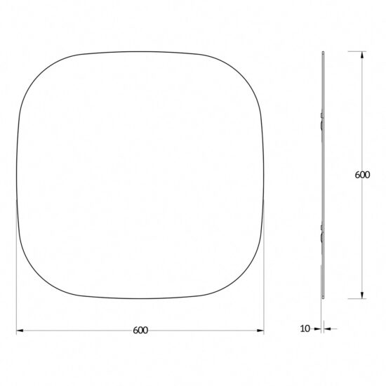 Veidrodis uzapvalintais kampais 60x60