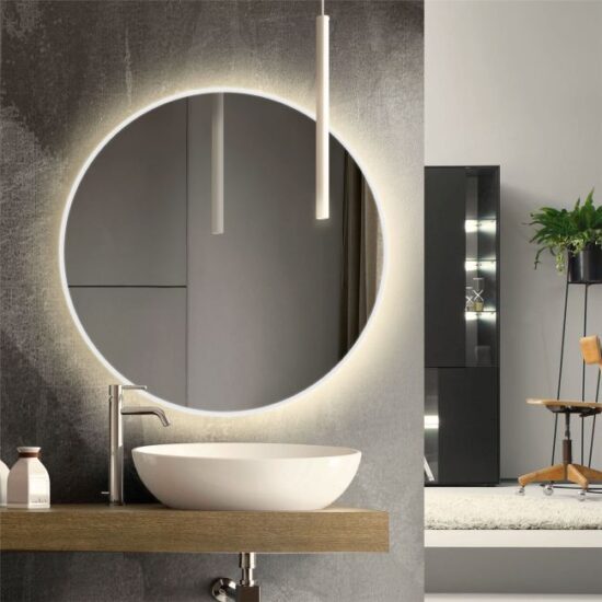 Round mirror with backlight