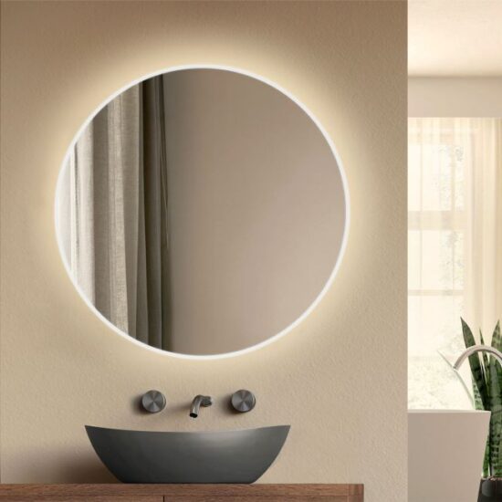 Round mirror with backlight