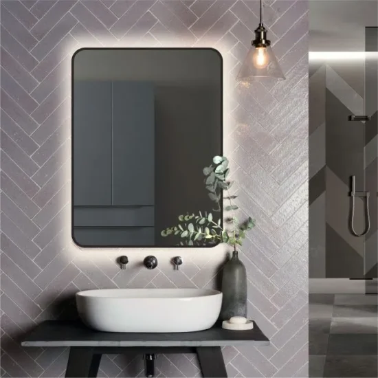 Mirror with black frame