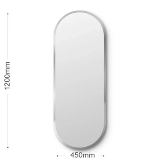 Ovalus veidrodis su facetu