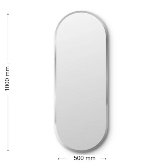 Ovalus veidrodis su facetu