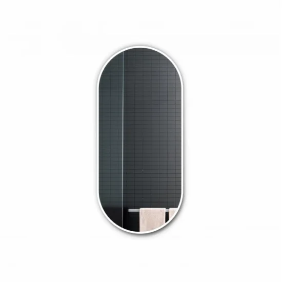 Ovalus veidrodis su baltu remu