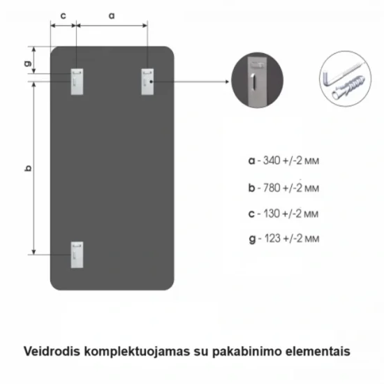 Veidrodis uzapvalintais kampais