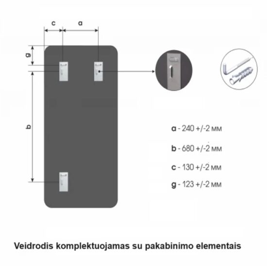 Veidrodis uzapvalintais kampais