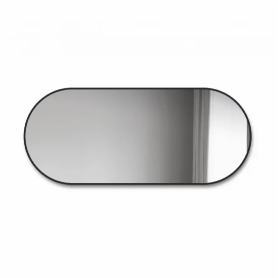 Ovalus veidrodis su juodu remeliu