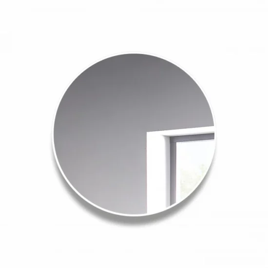 Apvalus veidrodis su baltu remu 60 cm