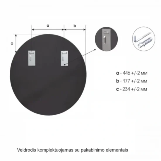 Round mirror with white frame 80 cm