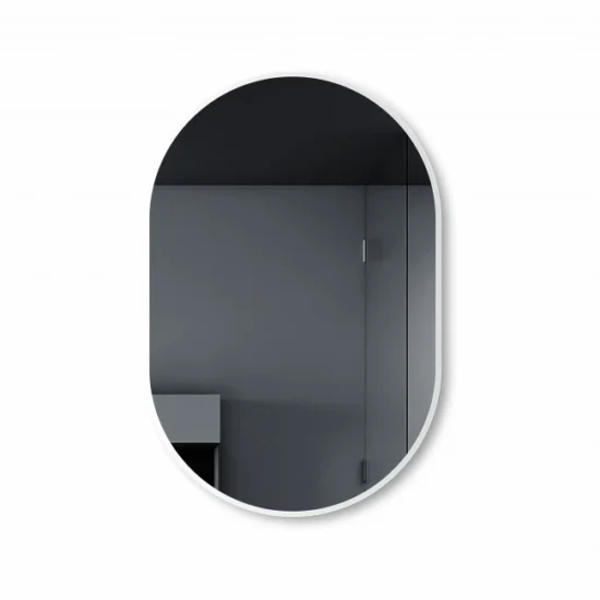 Ovalus veidrodis su baltu remu