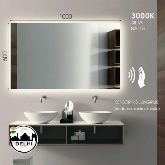 Veidrodis su led 100x60