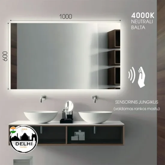 Veidrodis su led 100x60