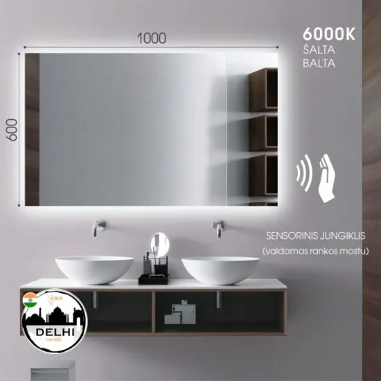 Veidrodis su led 100x60