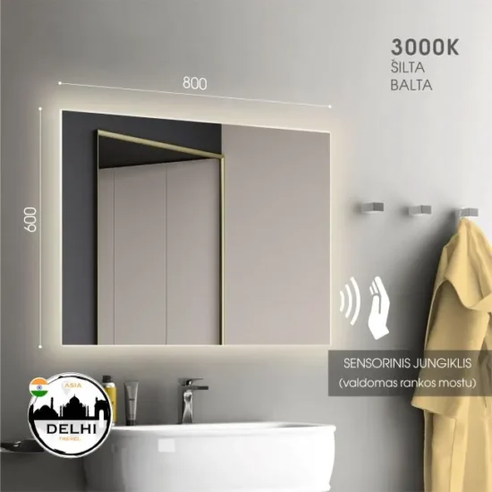 Veidrodis su led 80x60