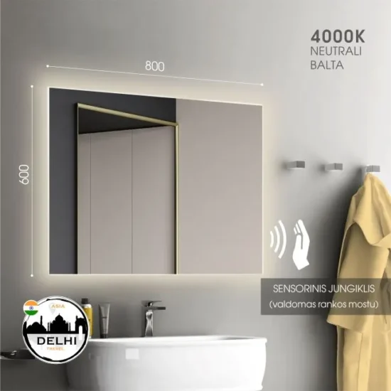 Veidrodis su led 80x60