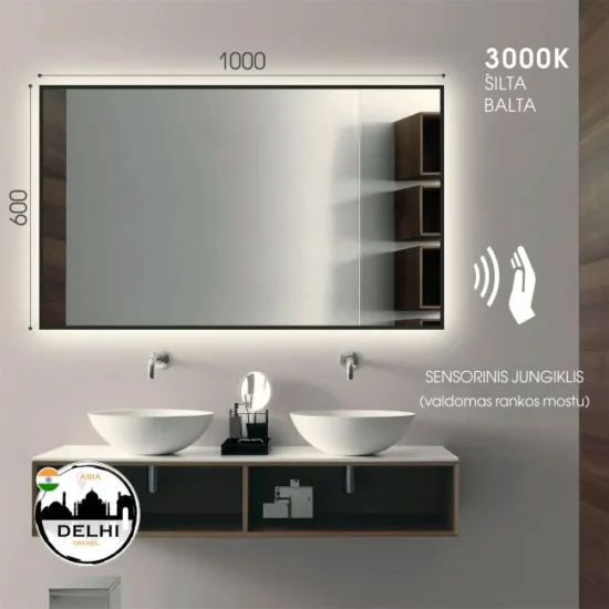 Veidrodis su led apsvietimu