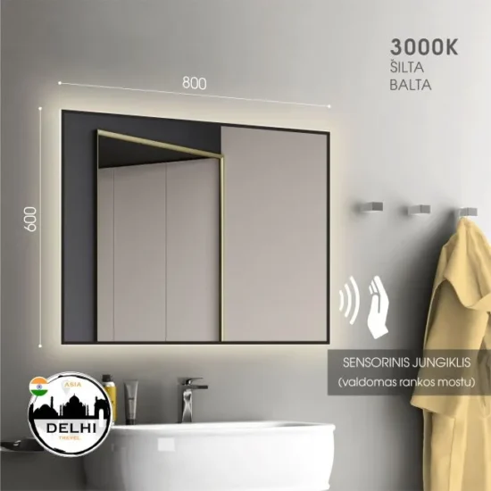 Veidrodis su led apsvietimu