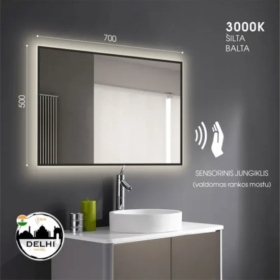 Veidrodis su led apsvietimu