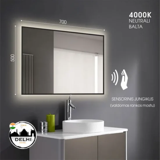 Veidrodis su led apsvietimu