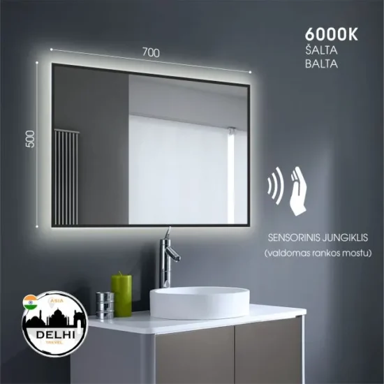 Veidrodis su led apsvietimu