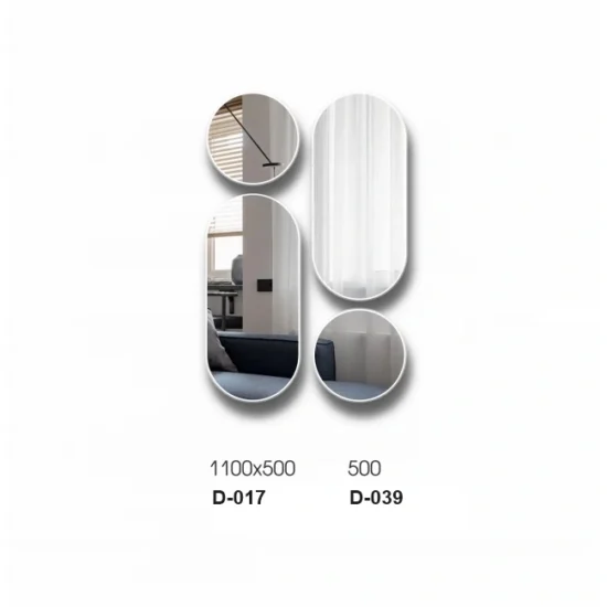 Ovalus veidrodzai su baltu remu