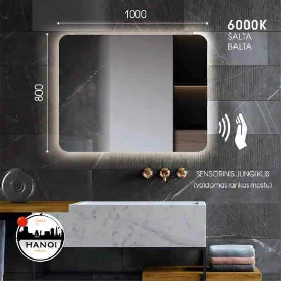 Vonios veidrodis uzapvalintais kampais