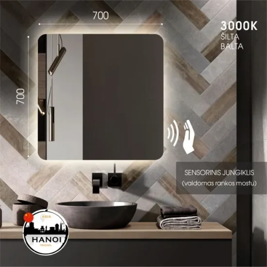 Vonios veidrodis uzapvalintais kampais