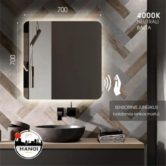 Vonios veidrodis uzapvalintais kampais