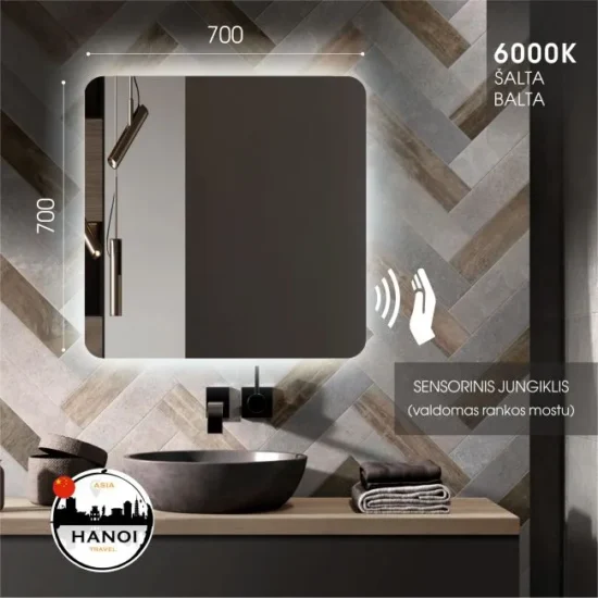 Vonios veidrodis uzapvalintais kampais