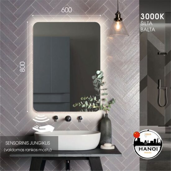 Vonios veidrodis uzapvalintais kampais