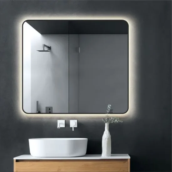 Mirror with black frame 90x80