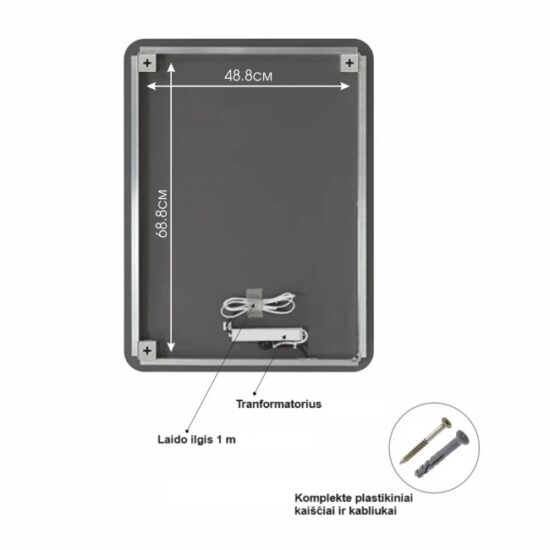 vonios veidrodis 80x60