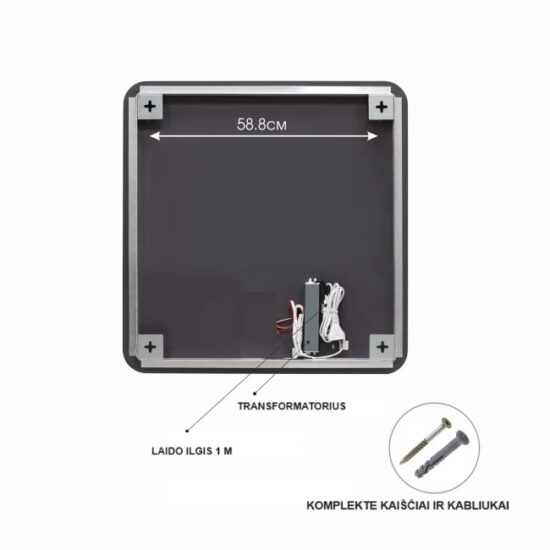 vonios veidrodis 70x70