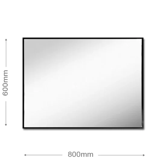 Veidrodis su juodu aliuminio remeliu