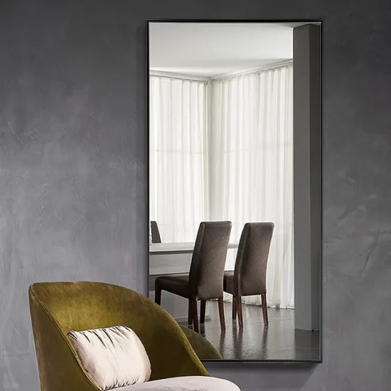Mirror with black aluminium frame120x60