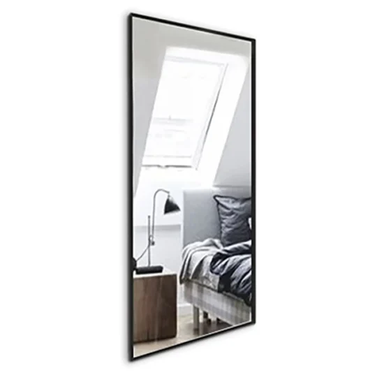 Veidrodis su juodu aliuminio remeliu120x60